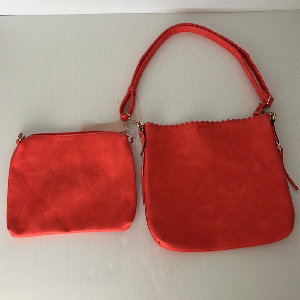 Cross Body Bag & Matching Clutch/Cosmetic Pouch Size 12 X 12.50
